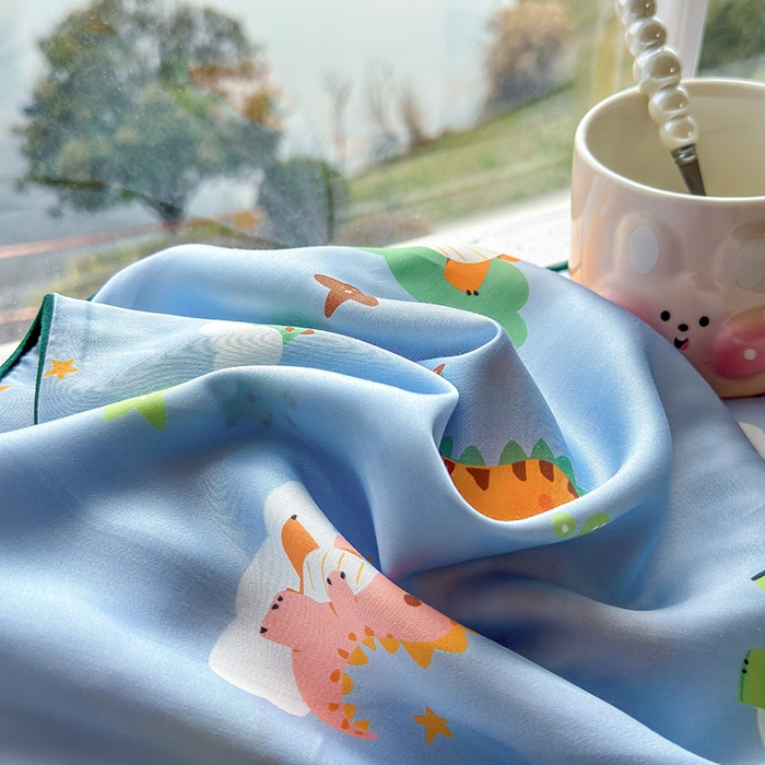 91家纺网 家纺一手货源 找家纺 姝辰 2026新款莱赛尔嵌绳卡通印花枕套儿童夏季凉感冰丝枕套幼儿园乳胶枕套枕罩 元气恐龙