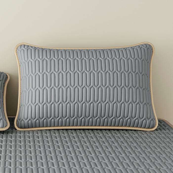 91家纺网 家纺一手货源 找家纺 家品罗兰 2026新款夏季A类纯色乳胶冰丝凉席枕套凉感家用可机洗单人学生宿舍48×74cm一只一对 乳胶冰丝枕套-银灰