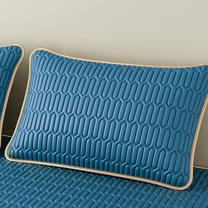 91家纺网 家纺一手货源 找家纺 家品罗兰 2026新款夏季A类纯色乳胶冰丝凉席枕套凉感家用可机洗单人学生宿舍48×74cm一只一对 乳胶冰丝枕套-典雅蓝