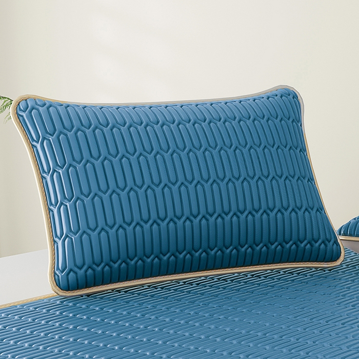 91家纺网 家纺一手货源 找家纺 家品罗兰 2026新款夏季A类纯色乳胶冰丝凉席枕套凉感家用可机洗单人学生宿舍48×74cm一只一对 乳胶冰丝枕套-典雅蓝