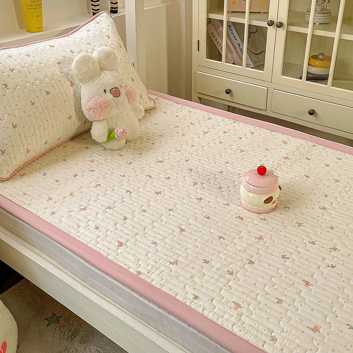 纽缦家纺 2026新款A类水洗棉夹棉学生床垫 彩蝶红