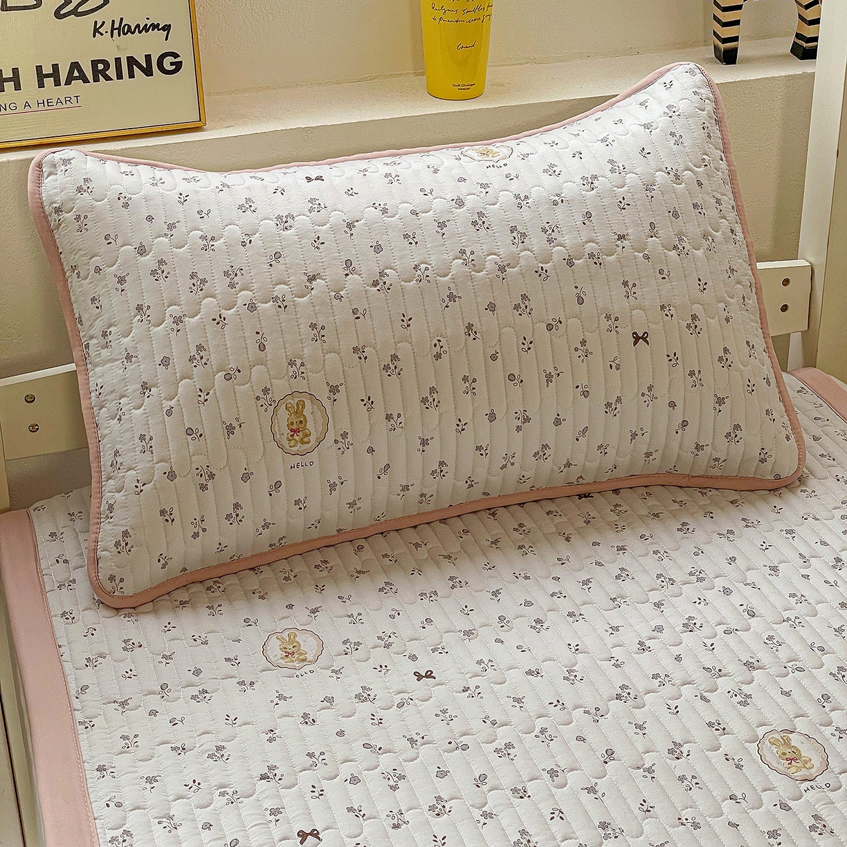 91家纺网 家纺一手货源 找家纺 纽缦家纺 2026新款A类水洗棉夹棉学生床垫 恋空灰