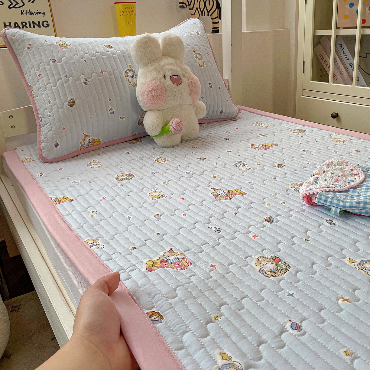 91家纺网 家纺一手货源 找家纺 纽缦家纺 2026新款A类水洗棉夹棉学生床垫 安琪拉