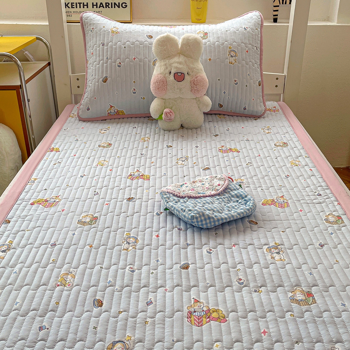 91家纺网 家纺一手货源 找家纺 纽缦家纺 2026新款A类水洗棉夹棉学生床垫 安琪拉