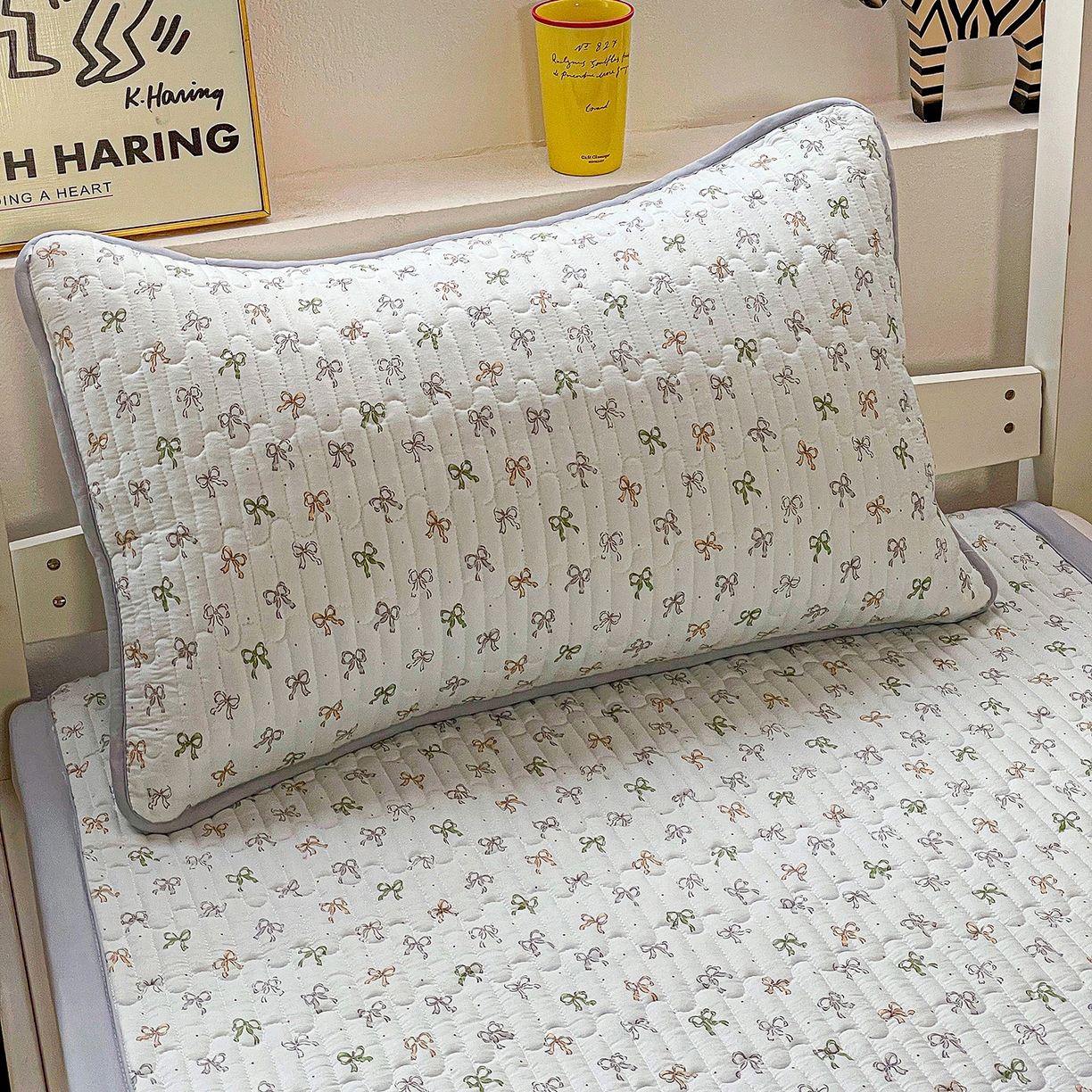 91家纺网 家纺一手货源 找家纺 纽缦家纺 2026新款A类水洗棉夹棉学生床垫 铃兰兰