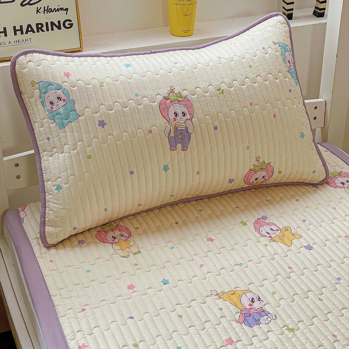 91家纺网 家纺一手货源 找家纺 纽缦家纺 2026新款A类水洗棉夹棉学生床垫 星星