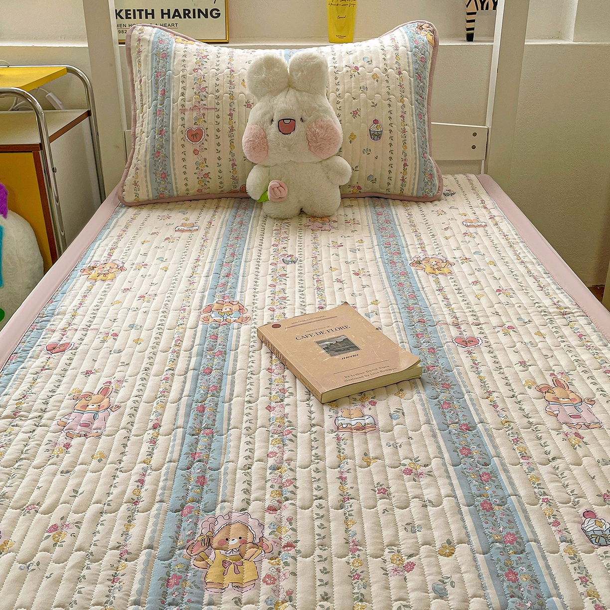 91家纺网 家纺一手货源 找家纺 纽缦家纺 2026新款A类水洗棉夹棉学生床垫 幸运狗