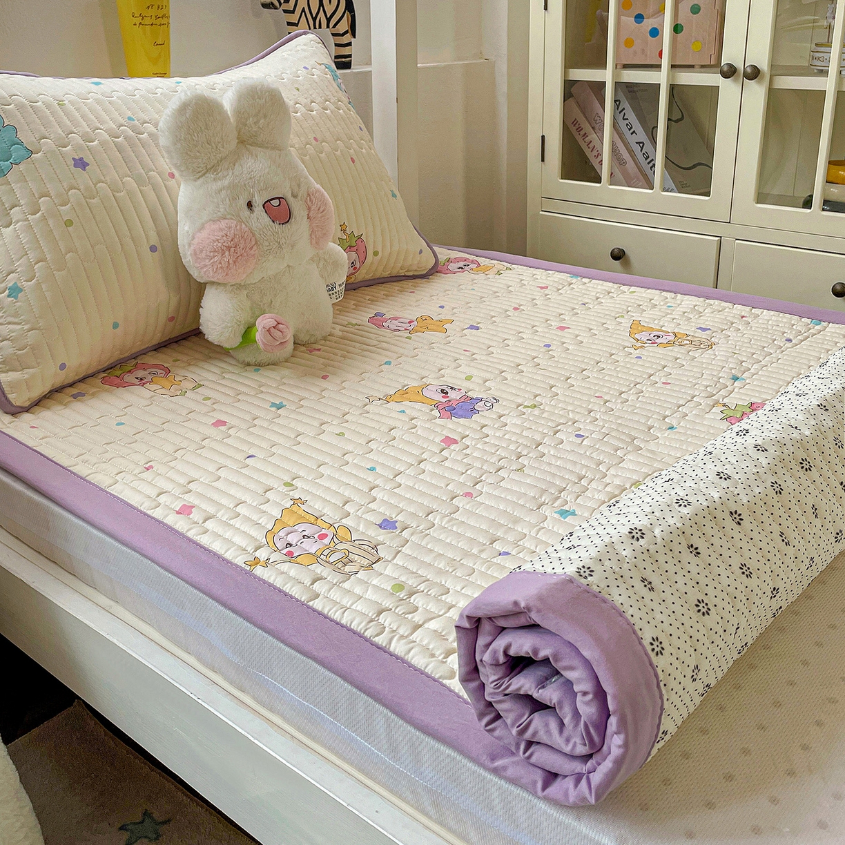 91家纺网 家纺一手货源 找家纺 纽缦家纺 2026新款A类水洗棉夹棉学生床垫 星星