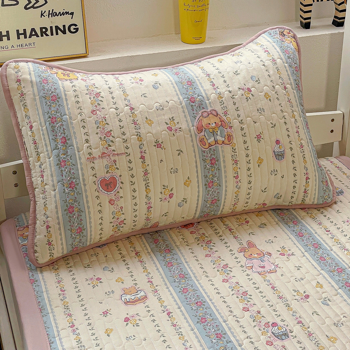 91家纺网 家纺一手货源 找家纺 纽缦家纺 2026新款A类水洗棉夹棉学生床垫 幸运狗