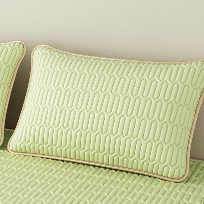 91家纺网 家纺一手货源 找家纺 家品罗兰 2026新款夏季A类纯色乳胶冰丝凉席枕套凉感家用可机洗单人学生宿舍48×74cm一只一对 乳胶冰丝枕套-果绿