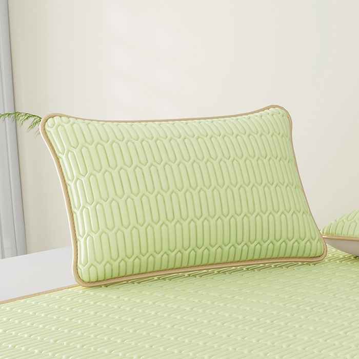 91家纺网 家纺一手货源 找家纺 家品罗兰 2026新款夏季A类纯色乳胶冰丝凉席枕套凉感家用可机洗单人学生宿舍48×74cm一只一对 乳胶冰丝枕套-果绿