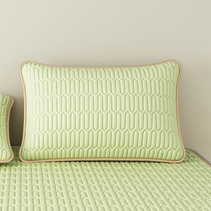 91家纺网 家纺一手货源 找家纺 家品罗兰 2026新款夏季A类纯色乳胶冰丝凉席枕套凉感家用可机洗单人学生宿舍48×74cm一只一对 乳胶冰丝枕套-果绿