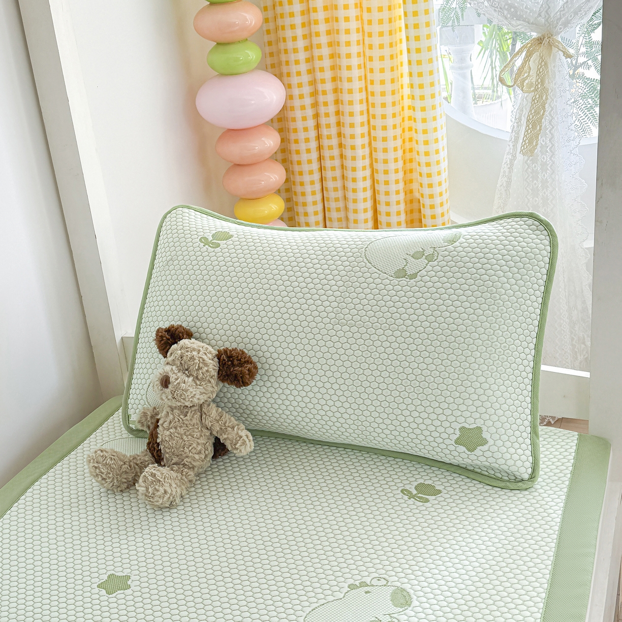 91家纺网 家纺一手货源 找家纺 （总）奇丝雅 2026新款夏季A类卡通冰豆豆冰丝凉席枕套凉感家用可机洗单人学生宿舍48×74cm一只一对