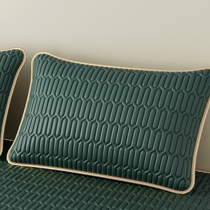 91家纺网 家纺一手货源 找家纺 家品罗兰 2026新款夏季A类纯色乳胶冰丝凉席枕套凉感家用可机洗单人学生宿舍48×74cm一只一对 乳胶冰丝枕套-墨绿