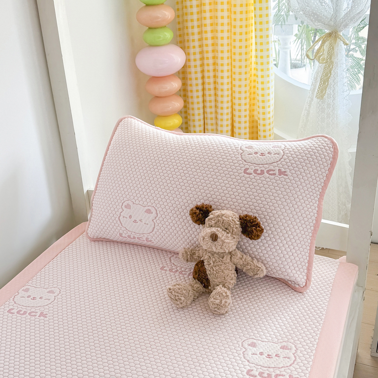 91家纺网 家纺一手货源 找家纺 （总）奇丝雅 2026新款夏季A类卡通冰豆豆冰丝凉席枕套凉感家用可机洗单人学生宿舍48×74cm一只一对