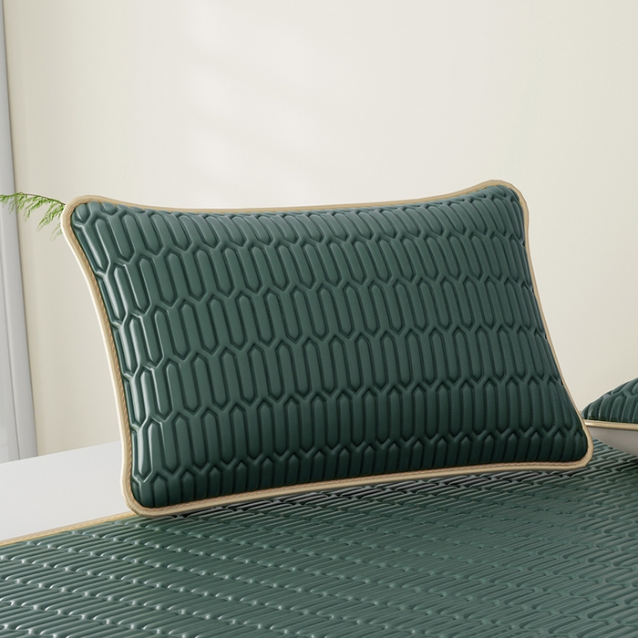 91家纺网 家纺一手货源 找家纺 家品罗兰 2026新款夏季A类纯色乳胶冰丝凉席枕套凉感家用可机洗单人学生宿舍48×74cm一只一对 乳胶冰丝枕套-墨绿