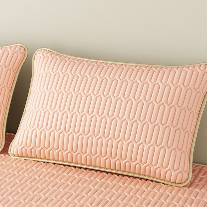 91家纺网 家纺一手货源 找家纺 家品罗兰 2026新款夏季A类纯色乳胶冰丝凉席枕套凉感家用可机洗单人学生宿舍48×74cm一只一对 乳胶冰丝枕套-玉色