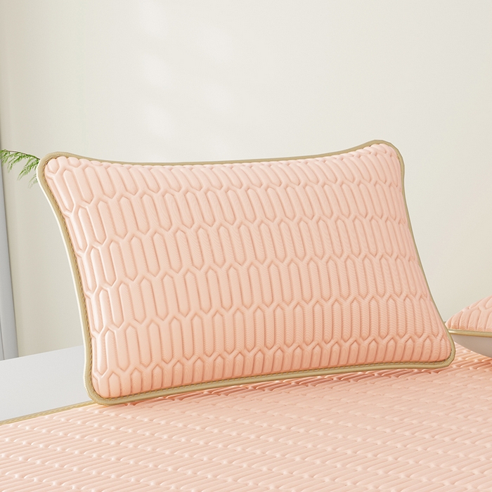 91家纺网 家纺一手货源 找家纺 家品罗兰 2026新款夏季A类纯色乳胶冰丝凉席枕套凉感家用可机洗单人学生宿舍48×74cm一只一对 乳胶冰丝枕套-玉色