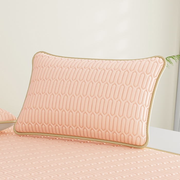 91家纺网 家纺一手货源 找家纺 家品罗兰 2026新款夏季A类纯色乳胶冰丝凉席枕套凉感家用可机洗单人学生宿舍48×74cm一只一对 乳胶冰丝枕套-玉色