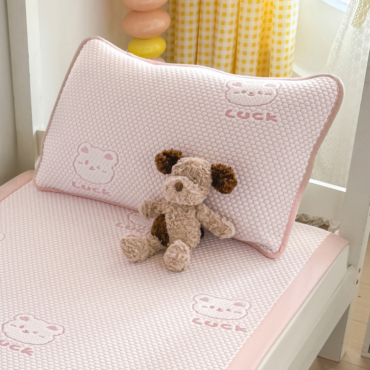 91家纺网 家纺一手货源 找家纺 （总）家品罗兰 2026新款夏季A类卡通冰豆豆冰丝凉席枕套凉感家用可机洗单人学生宿舍48×74cm一只一对