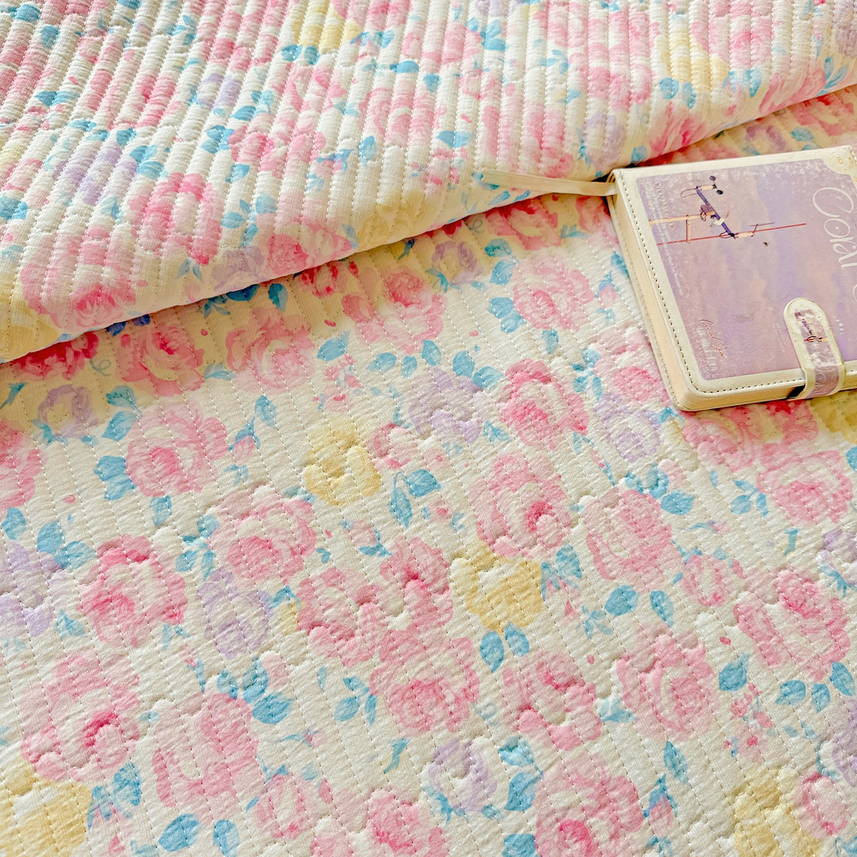 91家纺网 家纺一手货源 找家纺 （总）恒尚居 2026新款云感皱皱纱床盖花边床单双层纱床盖三件套-四季款