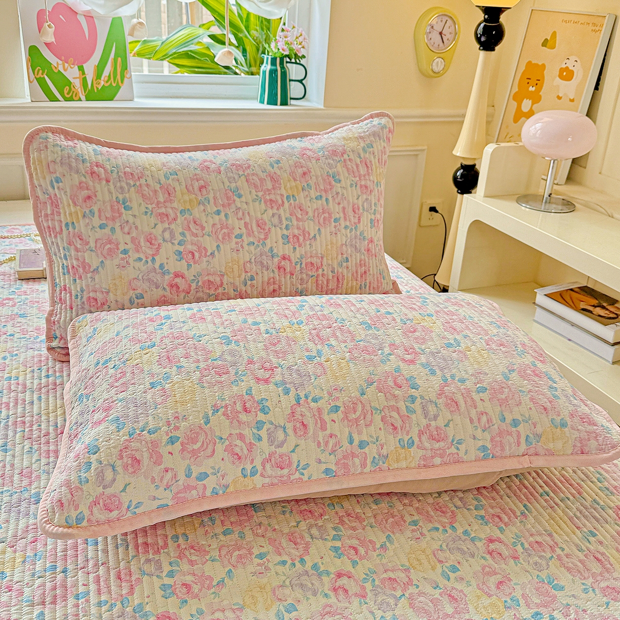 91家纺网 家纺一手货源 找家纺 （总）恒尚居 2026新款云感皱皱纱床盖花边床单双层纱床盖三件套-四季款