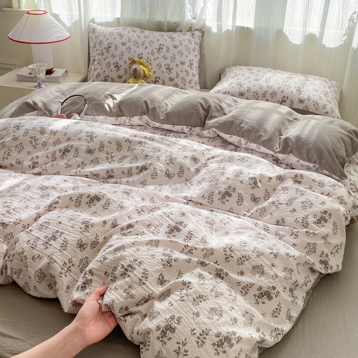 91家纺网 家纺一手货源 找家纺 （总）红日子纺织品 2026新款云感皱皱纱四件套