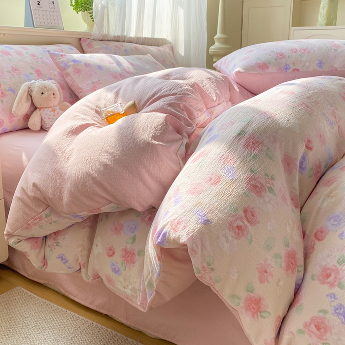 91家纺网 家纺一手货源 找家纺 （总）红日子纺织品 2026新款云感皱皱纱四件套