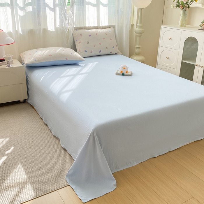 91家纺网 家纺一手货源 找家纺 红日子纺织品 2026新款云感皱皱纱四件套 夏日缤纷