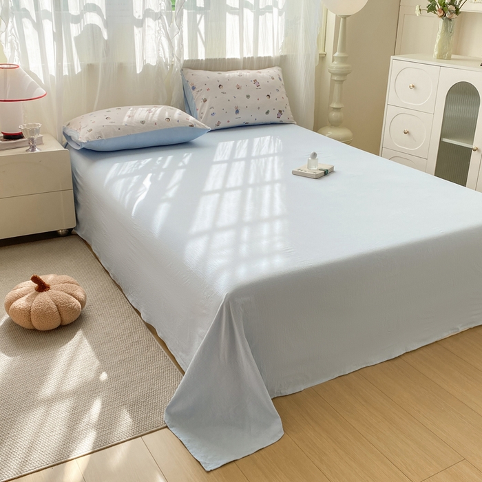 91家纺网 家纺一手货源 找家纺 红日子纺织品 2026新款云感皱皱纱四件套 活力萌熊