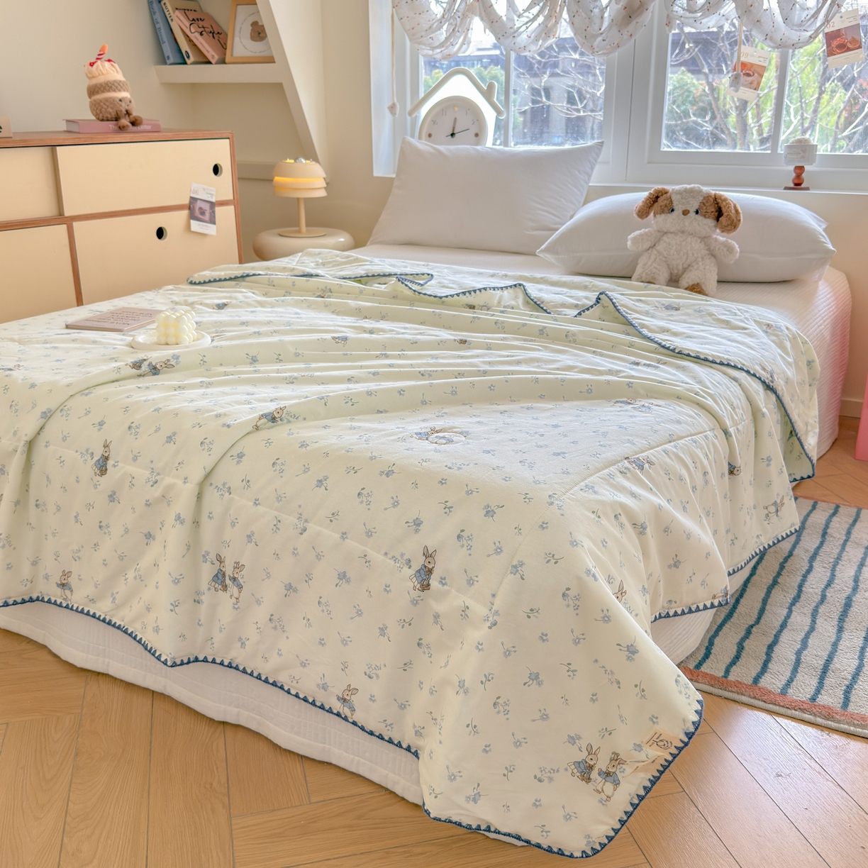 91家纺网 家纺一手货源 找家纺 雅萱家纺 2026新款印花双面全棉棉花夏被 彼得免