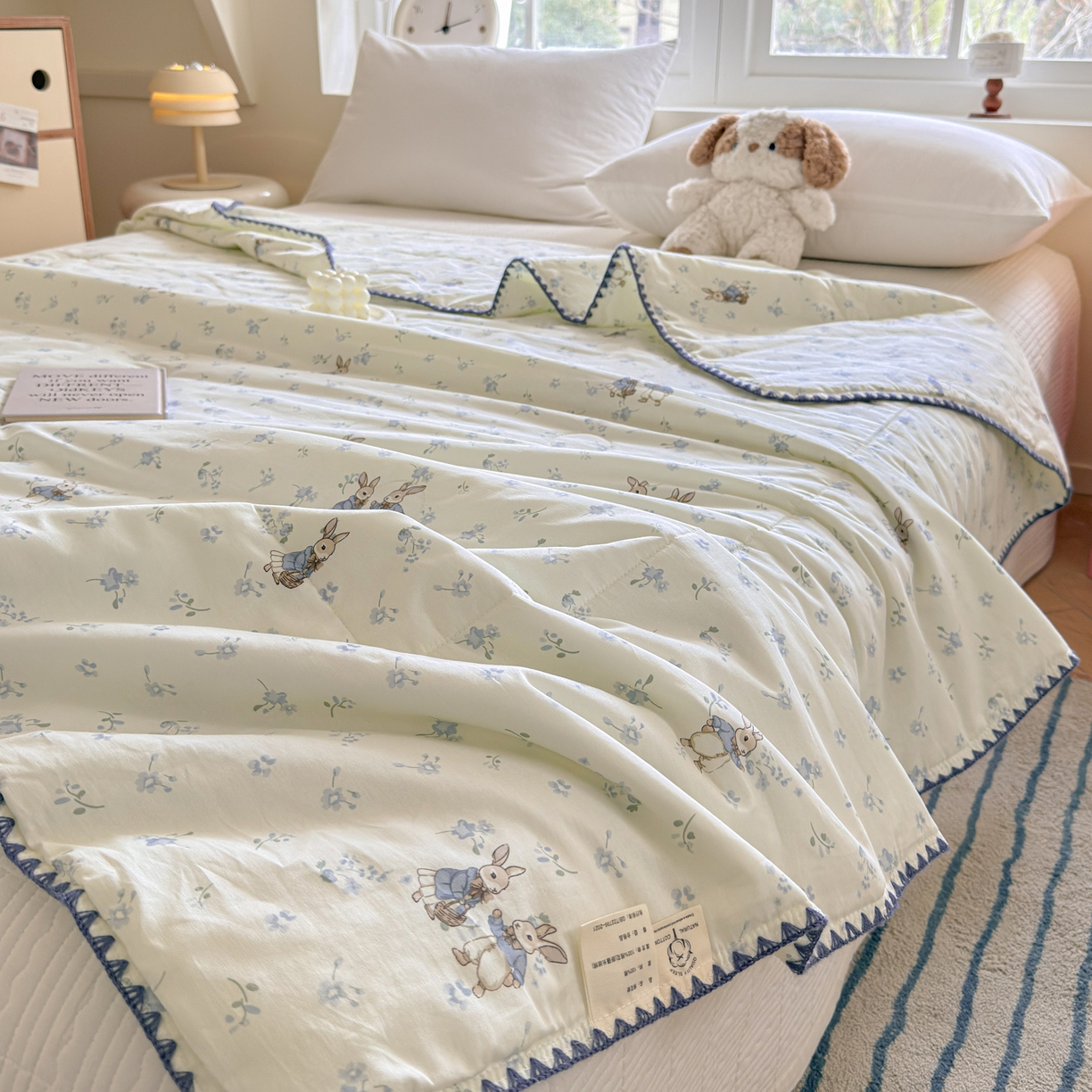 91家纺网 家纺一手货源 找家纺 雅萱家纺 2026新款印花双面全棉棉花夏被 彼得免