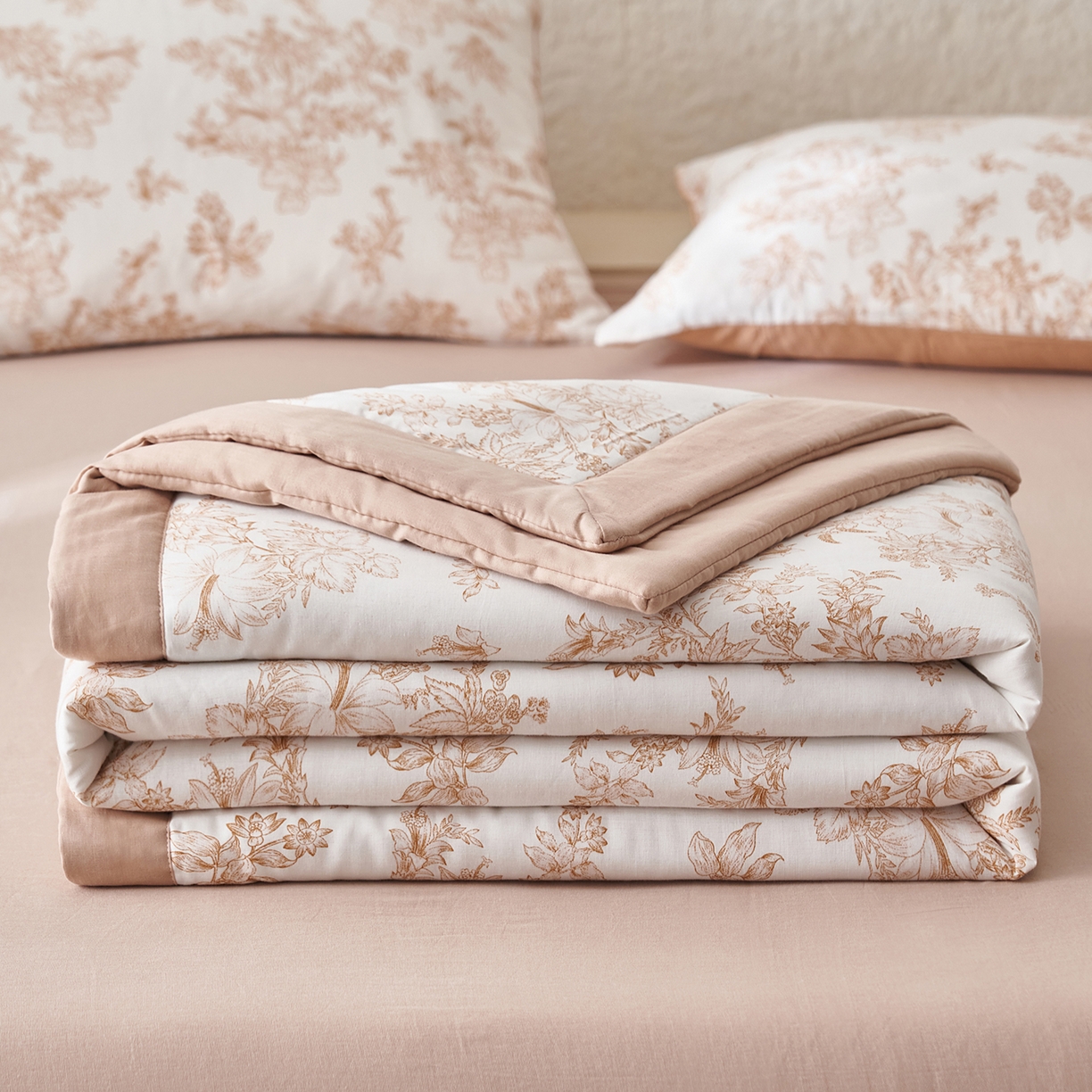 晨曦家纺 2026新款全棉双层纱夏被四件套复古纯棉中国风夏凉被 漫花叙