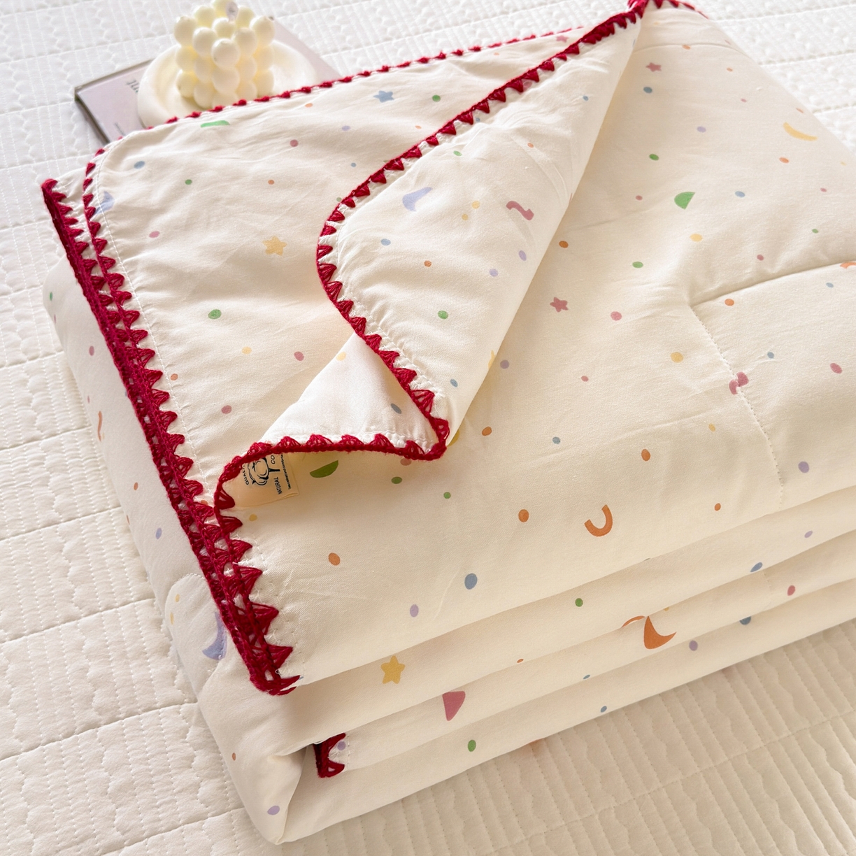 雅萱家纺 2026新款印花双面全棉棉花夏被 彩糖星月