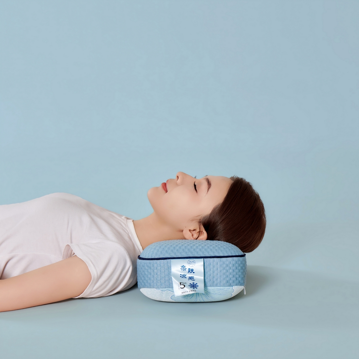 91家纺网 家纺一手货源 找家纺 永旺家纺 2026新款太空凉感记忆枕枕头枕芯 太空午休枕-蓝