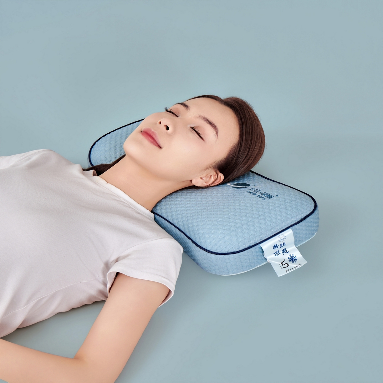 91家纺网 家纺一手货源 找家纺 永旺家纺 2026新款太空凉感记忆枕枕头枕芯 太空午休枕-蓝