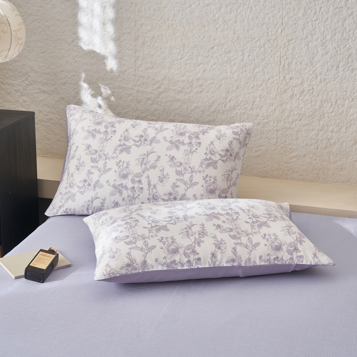 91家纺网 家纺一手货源 找家纺 晨曦家纺 2026新款全棉双层纱夏被四件套复古纯棉中国风夏凉被 紫雾花野