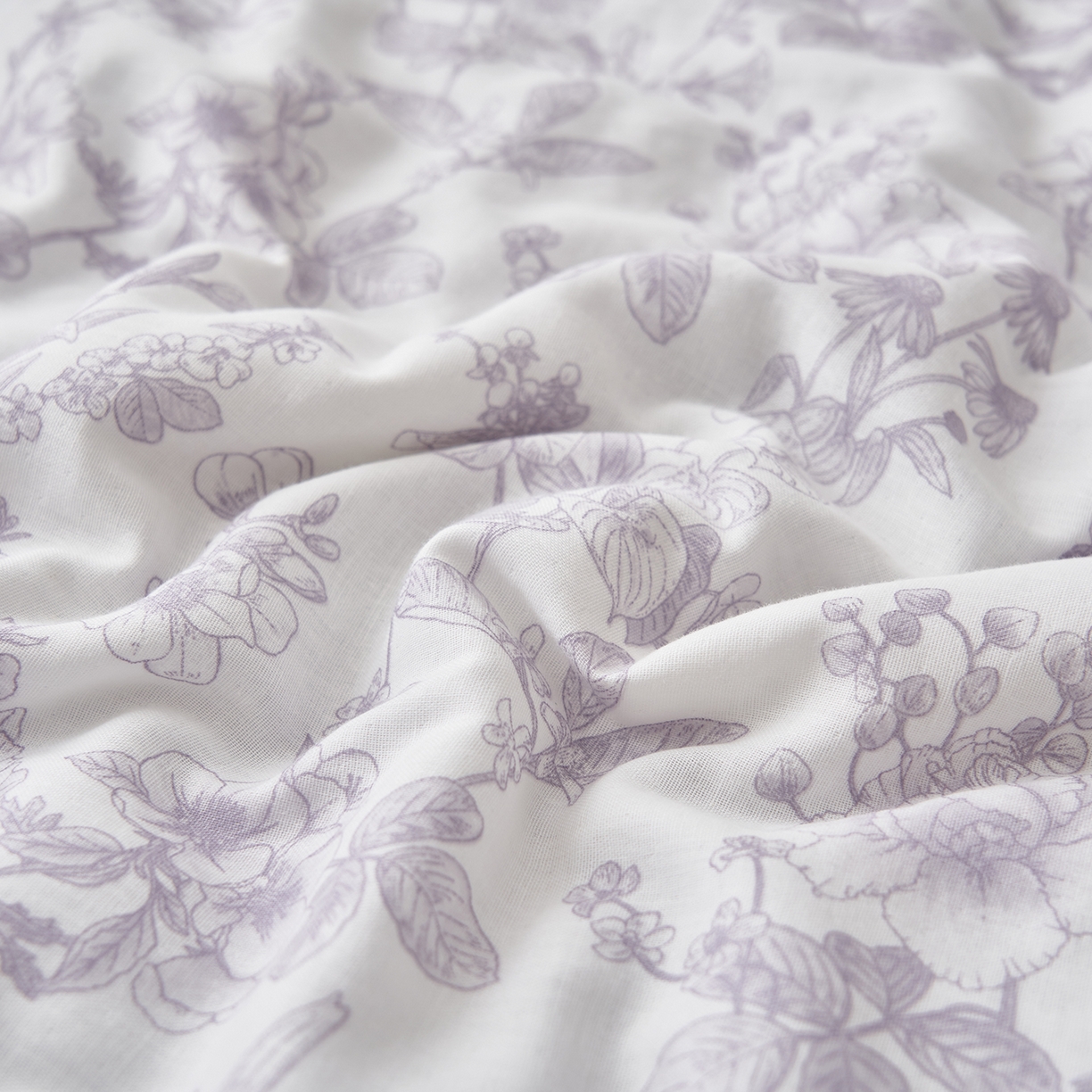 91家纺网 家纺一手货源 找家纺 晨曦家纺 2026新款全棉双层纱夏被四件套复古纯棉中国风夏凉被 紫雾花野