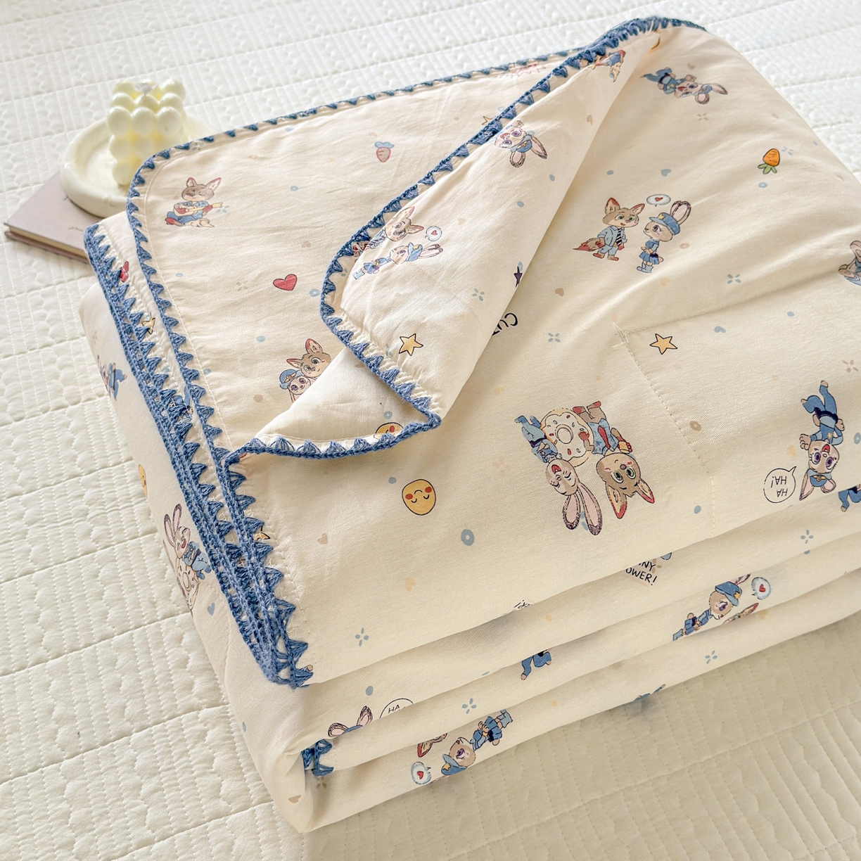 雅萱家纺 2026新款印花双面全棉棉花夏被 胡萝卜免的派对