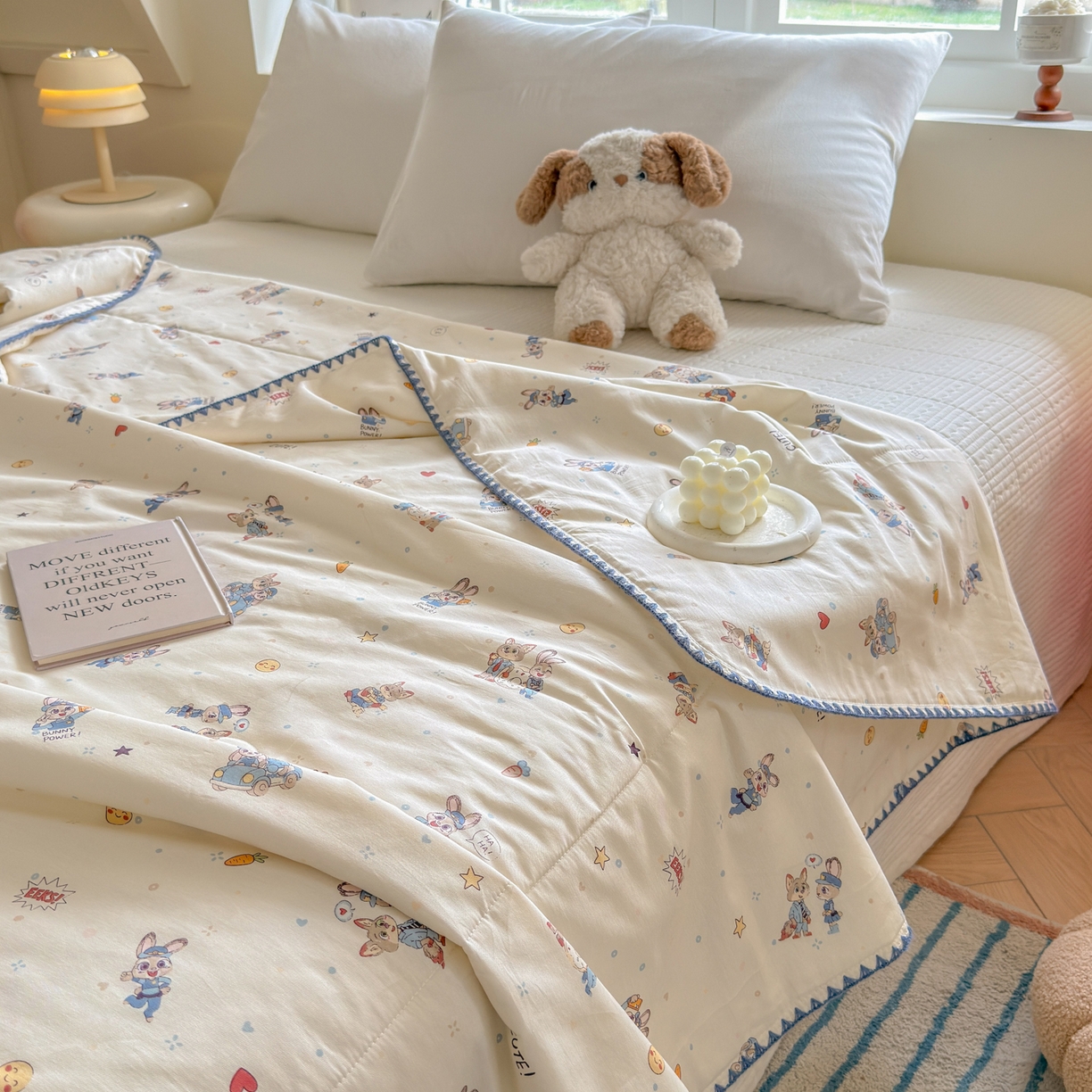 91家纺网 家纺一手货源 找家纺 雅萱家纺 2026新款印花双面全棉棉花夏被 胡萝卜免的派对