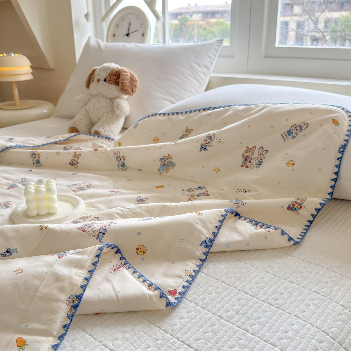 91家纺网 家纺一手货源 找家纺 雅萱家纺 2026新款印花双面全棉棉花夏被 胡萝卜免的派对