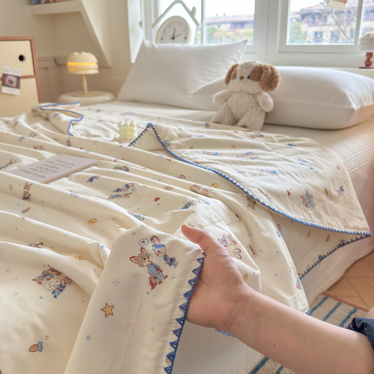 91家纺网 家纺一手货源 找家纺 雅萱家纺 2026新款印花双面全棉棉花夏被 胡萝卜免的派对