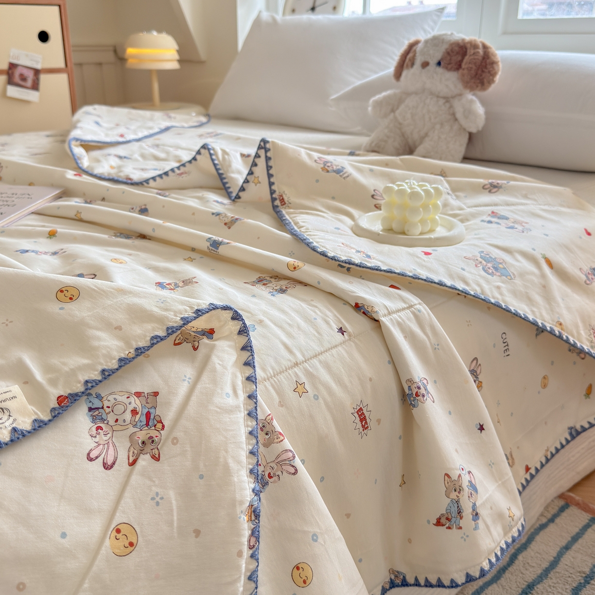 91家纺网 家纺一手货源 找家纺 雅萱家纺 2026新款印花双面全棉棉花夏被 胡萝卜免的派对