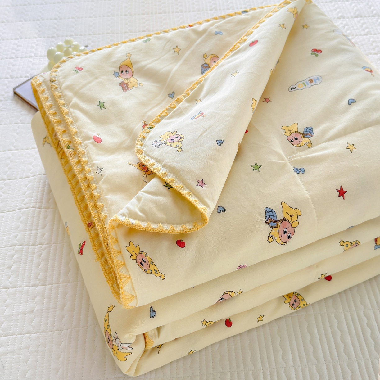 雅萱家纺 2026新款印花双面全棉棉花夏被 奶油星人