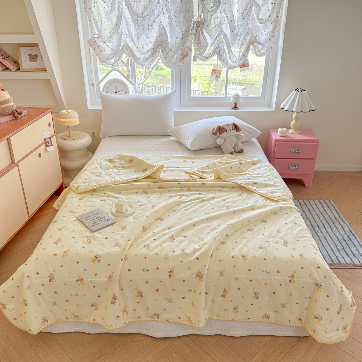 91家纺网 家纺一手货源 找家纺 雅萱家纺 2026新款印花双面全棉棉花夏被 奶油星人