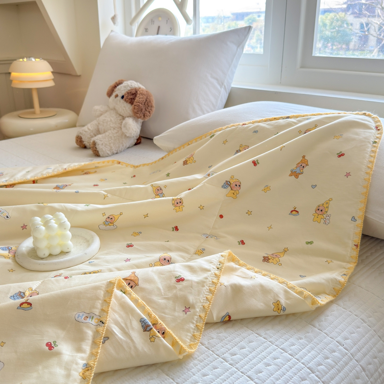 91家纺网 家纺一手货源 找家纺 雅萱家纺 2026新款印花双面全棉棉花夏被 奶油星人