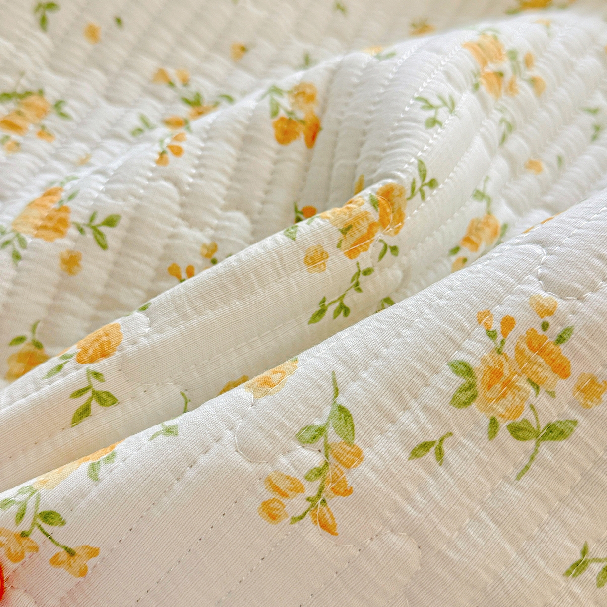 91家纺网 家纺一手货源 找家纺 恒尚居 2026新款云感皱皱纱床盖花边床单双层纱床盖三件套-四季款 花边款-春日繁花