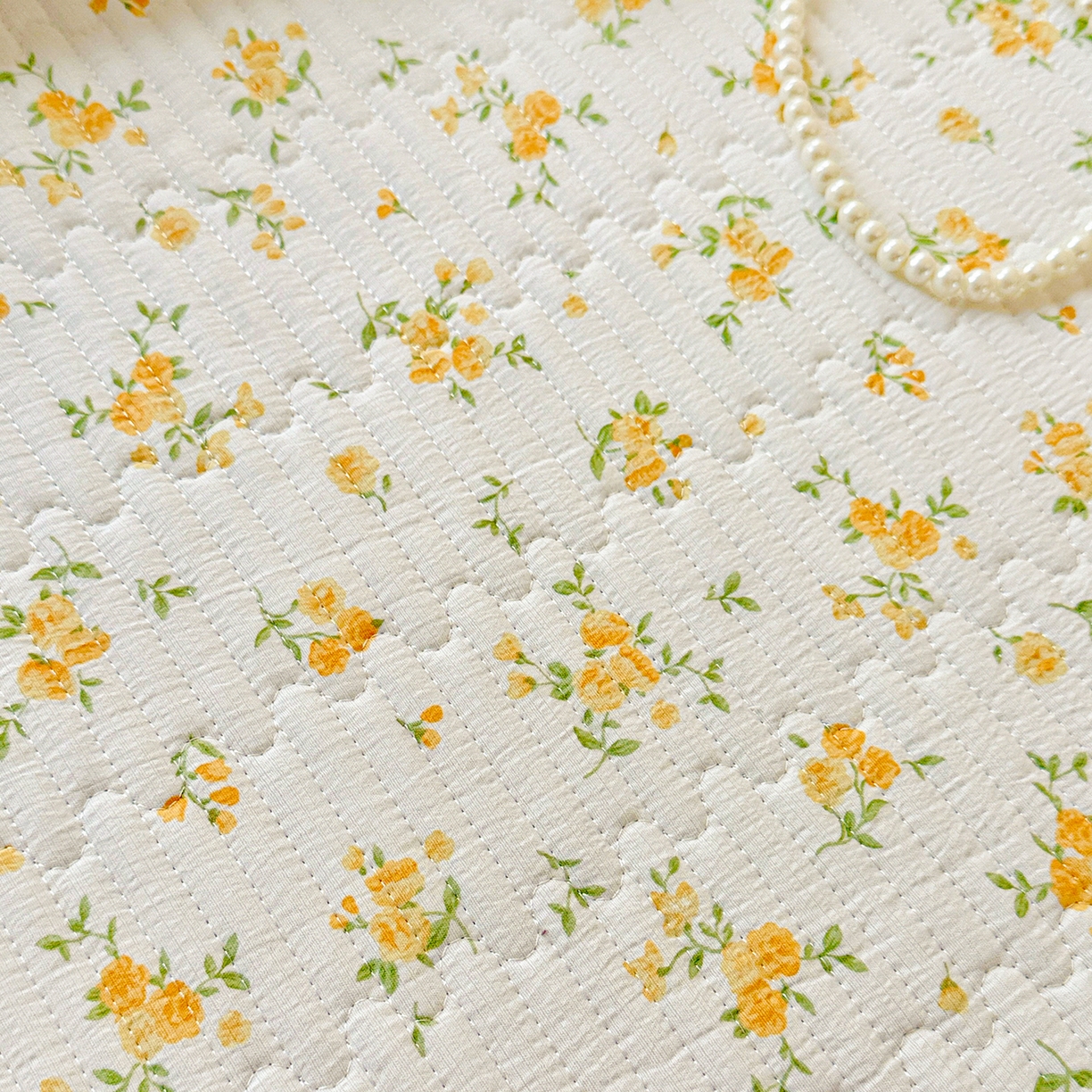 91家纺网 家纺一手货源 找家纺 恒尚居 2026新款云感皱皱纱床盖花边床单双层纱床盖三件套-四季款 花边款-春日繁花