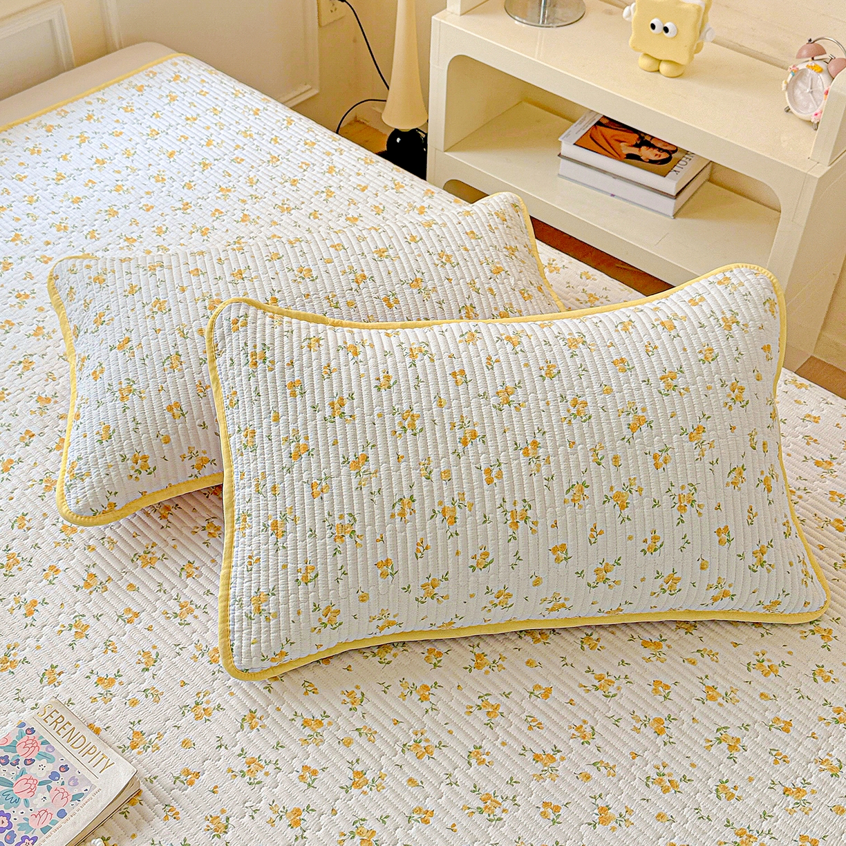 91家纺网 家纺一手货源 找家纺 恒尚居 2026新款云感皱皱纱床盖花边床单双层纱床盖三件套-四季款 花边款-春日繁花