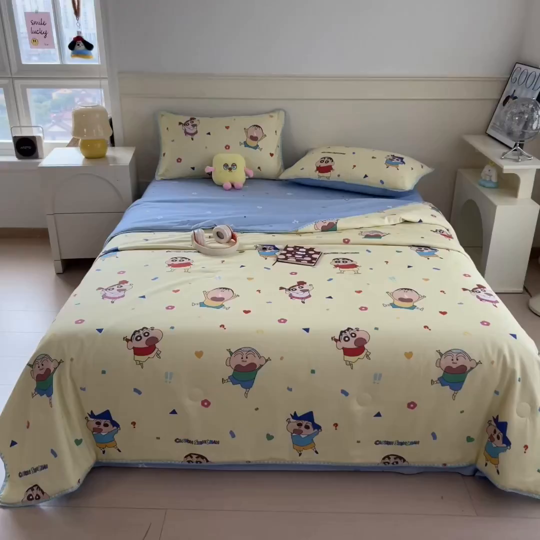 91家纺网 家纺一手货源 找家纺 （总）兄弟坊 2026新款正版授权卡通全棉13370印花夏被夏凉被儿童被 夏被四件套